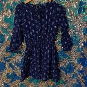 Forever 21 Blue Sleeved Boho Dress